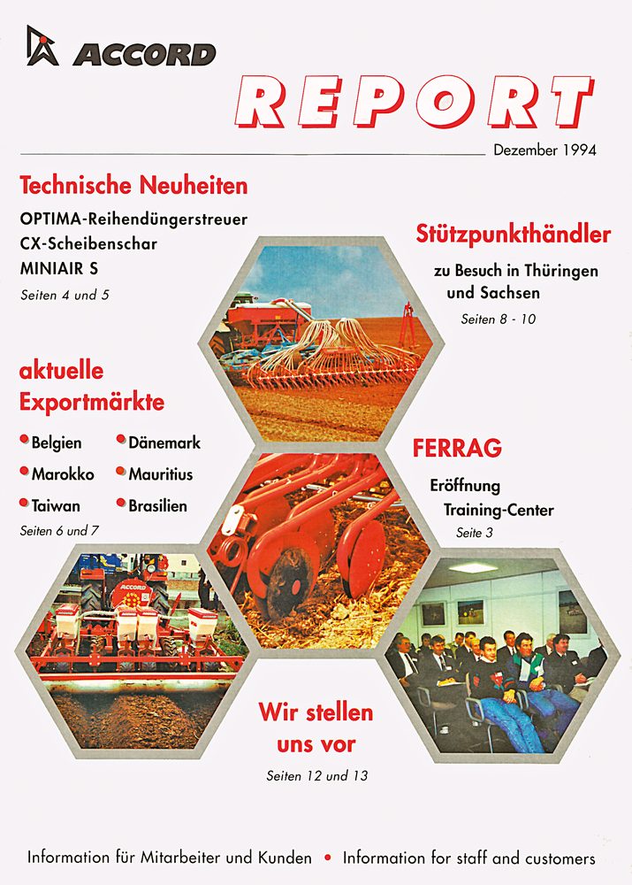 Die Firmenzeitschrift – ab 1994 zweisprachig als ACCORD REPORT.