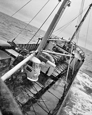Sturm auf der Irischen See, März 1963 – Helmut Weistes erste Vorführtour im Ausland.