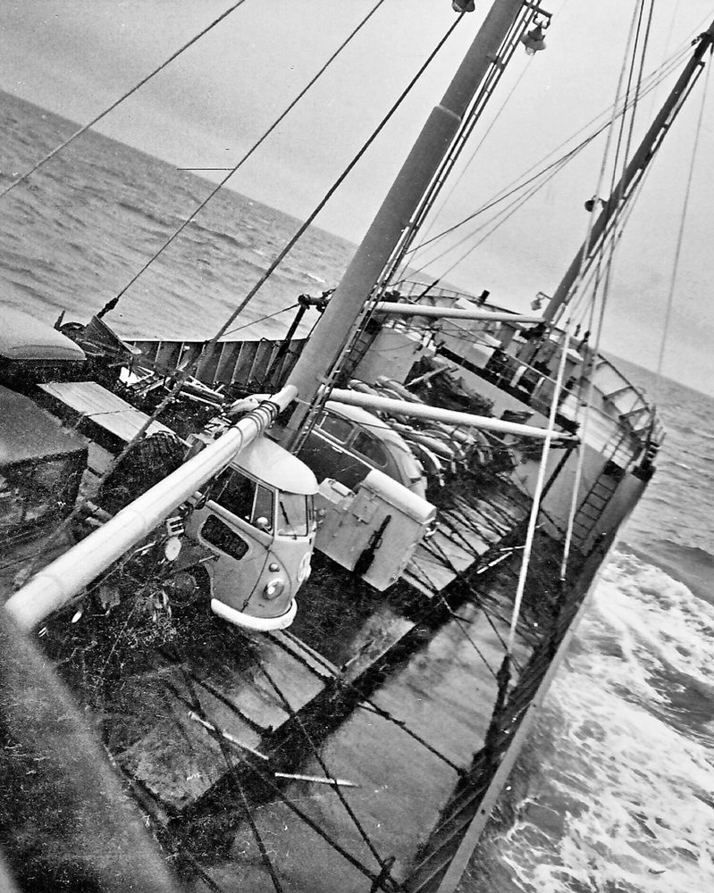 Sturm auf der Irischen See, März 1963 – Helmut Weistes erste Vorführtour im Ausland.