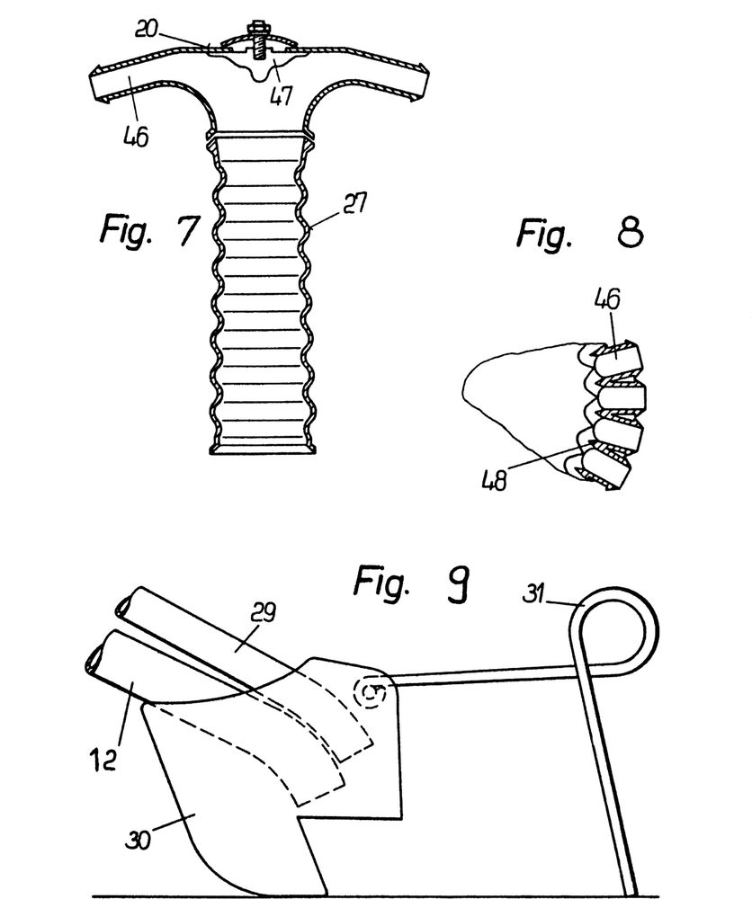 Fig. 7 und Fig. 8: der Wellrohr-Verteiler – Helmut Weistes Erfindung aus dem Sommer 1965.