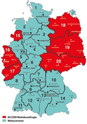 Werksbeauftragte und Werksvertreter: das Vertriebsnetz nach der Wiedervereinigung.